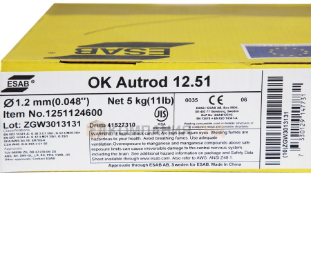 Сварочная проволока сплошного сечения ESAB OK Autrod 12.51 для полуавтоматической сварки Проволока сварочная ESAB OK Autrod 12.51
