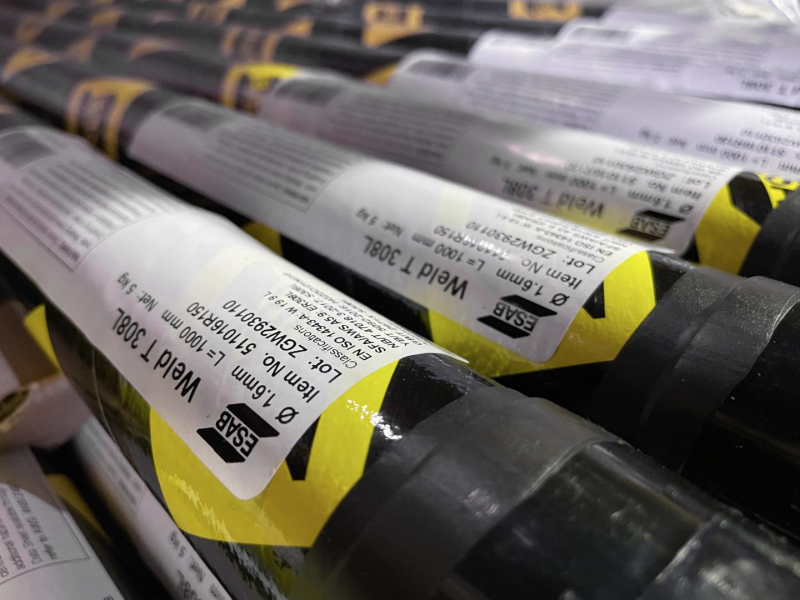 поступление на склад сварочных материалов - присадочных прутков ESAB Weld T 308L поступление на склад сварочных материалов - присадочных прутков ESAB Weld T 308L