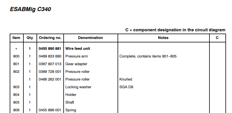 Механизм прижимной ESAB Pressure Arm Compl. C340 EURO (Прижимной механизм). Артикул 0469833880. Механизм прижимной ESAB Pressure Arm Compl. C340 EURO (Прижимной механизм). Артикул 0469833880.