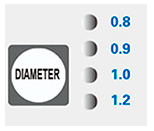 DIAMETER - выбор диаметра используемой проволоки DIAMETER - выбор диаметра используемой проволоки