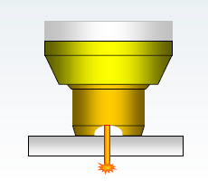 Резка с опорой защитного наконечника на поверхность металла Резка с опорой защитного наконечника на поверхность металла