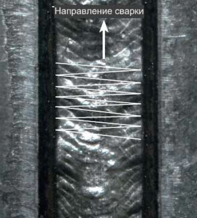 Техника сварки с поперечными колебаниями Техника сварки с поперечными колебаниями