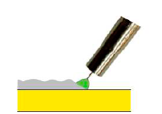 Правильно. Правильно выбранная длина дуги. Стабильная сфокусированная дуга с тихим струйным переносом присадочного металла Правильно. Правильно выбранная длина дуги. Стабильная сфокусированная дуга с тихим струйным переносом присадочного металла