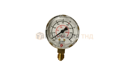 Манометр кислородный GCE 0-10/16 бар, диам. 63 мм (SPK21990010)