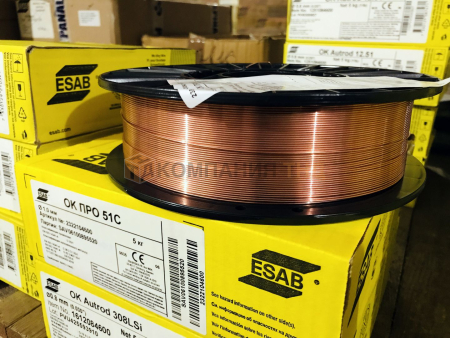 Сварочная проволока ESAB ОК ПРО 51С (ER70S-6, SG-2) Проволока сварочная ESAB ОК ПРО 51С