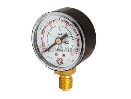 Манометр Сварог ТМ-210Р 0,4 МПа 0-30/12 л/мин СО2, Углекислота (91775)