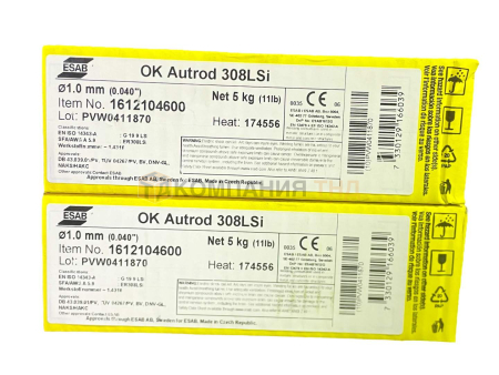 Сварочная проволока сплошного сечения ESAB OK Autrod 308LSi для полуавтоматической сварки Проволока сварочная ESAB OK Autrod 308LSi (Ранее OK Autrod 16.12)