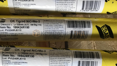 Присадочные прутки ESAB OK Tigrod NiCrMo-3 для сварки никеля и никелевых сплавов Прутки присадочные ESAB OK Tigrod NiCrMo-3 (OK Tigrod 19.82)