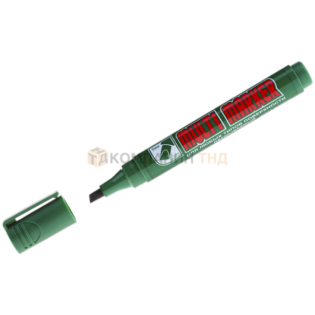 Маркер перманентный Crown Multi Marker Chisel зеленый, скошенный, 5мм, CPM-800CH (207892)