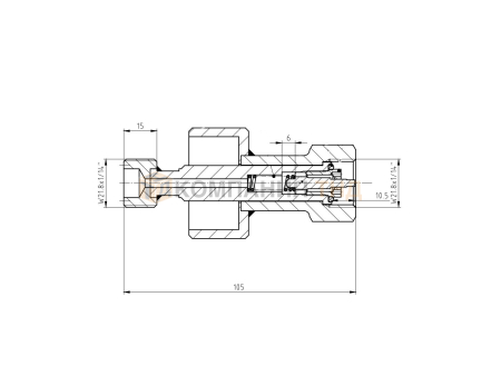 Адаптер GCE 200 бар, вх./вых. W21,8 DIN 6 / W21,8 DIN 6 (0775299)