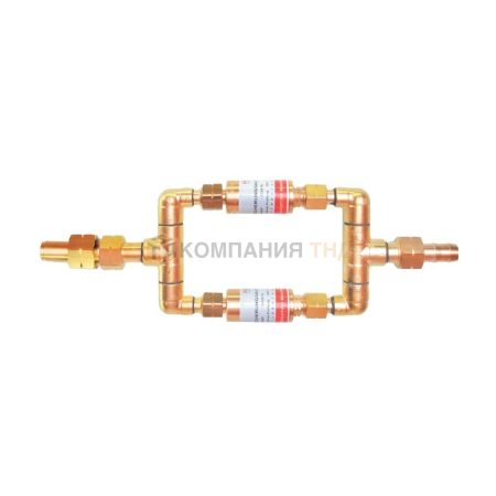 Шаровой вентильный блок GCE HF BV DN 20 c Twin GVA 90 все горючие газы 5 бар, 1,5 бар; вх. G3/4"+ниппель12,5 мм; вых. G 3/4"LH+ниппель 16 мм (14016179)