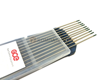 Электроды вольфрамовые GCE WP ф 1,6 мм х 175 мм (10шт.) (400P016175)